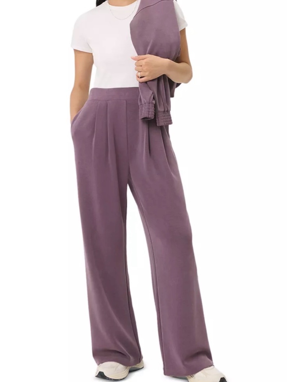 ☁️NWT! SWEATY BETTY! 'Sand Wash Wide Leg Pant! Sz XL in Neptune Purple!
